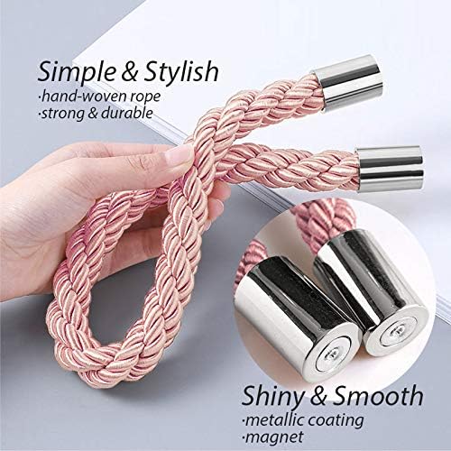 NICEEC 2 Pack Strong Magnetic Curtain Tiebacks Modern Simple Style Drape Tie - Image 3