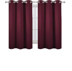 LEMOMO Burgundy Red Blackout Curtains 42 x 54 Inch Length Set of 2 Panels - Image 2