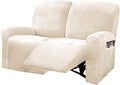 ULTICOR Reclining Love Seat Slipcover, 6-Piece Velvet Stretch Loveseat by ULTICOR