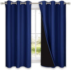 NICETOWN 100% Blackout Curtains 45 inches Long, Royal Blue, 1 Pair, 42 inches by NICETOWN
