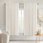 MIULEE Ivory Back Tab Blackout Curtains 63 Inch Length 2 Panels Set by MIULEE