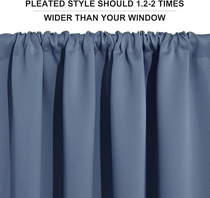 RYB HOME Blackout Curtains for Bedroom Living Room 63 inches Long, Thermal - Image 6