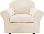 H.VERSAILTEX Rich Velvet Stretch 2 Piece Cover Chair Slipcover Sofa Cover by HVERSAILTEX