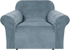 H.VERSAILTEX Stretch Velvet Armchair Cover Couch Covers 1 Cushion Chair by HVERSAILTEX