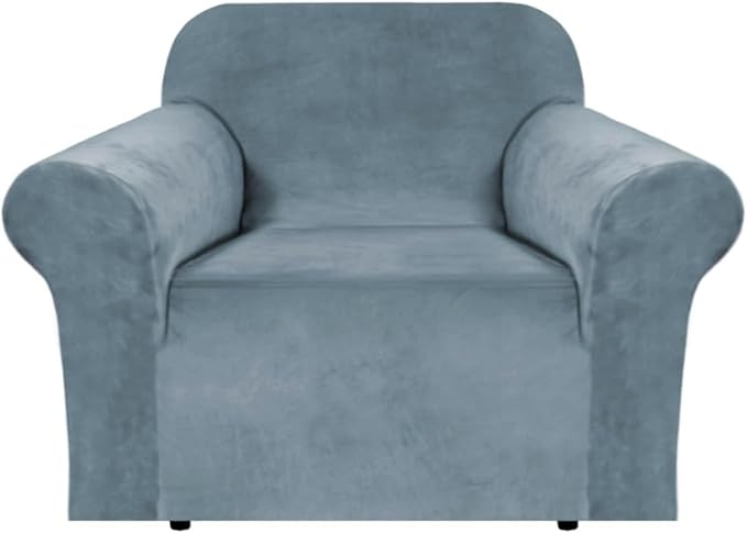 H.VERSAILTEX Stretch Velvet Armchair Cover Couch Covers 1 Cushion Chair by HVERSAILTEX
