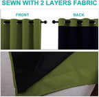 NICETOWN Full Shade Curtain Panels, 62 x 84 inch, Olive Green, Pair of Energy - Image 5