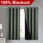 NICETOWN 100% Blackout Curtains 54 inches Long, Double-Deck Completely Blackout - Image 2