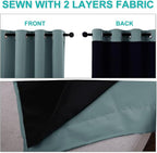 NICETOWN Greyish Blue Blackout Curtains 90 inches Long, Full Light Blocking - Image 5