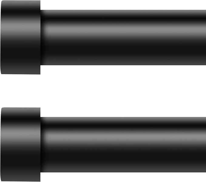 VOIIY 2 Pack Curtain Rods for Windows 18 to 42 Inch, Modern Adjustable Heavy by VOIIYCurtainRods