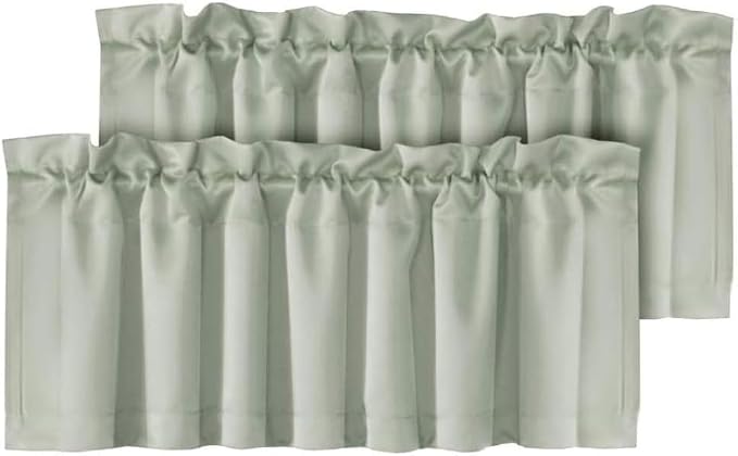 H.VERSAILTEX Blackout Valances for Windows, Sage Green Kitchen Window Valance by HVERSAILTEX
