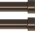 VOIIY 2 Pack Curtain Rods for Windows 18 to 42 Inch, Bronze 1'' Diameter by VOIIYCurtainRods