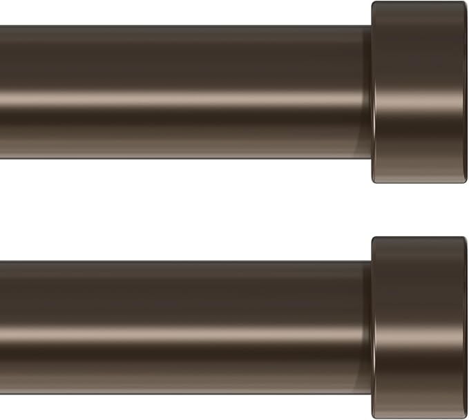 VOIIY 2 Pack Curtain Rods for Windows 48 to 84 Inch, Bronze 1'' Diameter by VOIIYCurtainRods