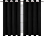 LEMOMO Blackout Curtains 66 x 54 Inch Long Black Curtains Set of 2 Panels Room - Image 2