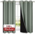 NICETOWN Greyish Green 100% Blackout Lined Curtains, 2 Thick Layers Completely by NICETOWN