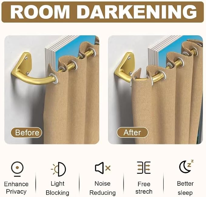 GXOACKJ Gold Curtain Rods for Windows 28 to 48 inch, 5/8 inch Adjustable Wrap - Image 2