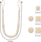 Wood Bead Curtain Tiebacks, KLOGTSIND Set of 4 Curtain Holdbacks - Image 2