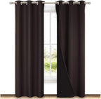 NICETOWN Toffee Brown Full Shade Curtain Panels, Pair of Thermal Insulated & by NICETOWN