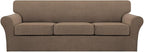 Turquoize 4 Piece Sofa Covers for 3 Cushion Couch Sofa Slipcover Soft Couch by Turquoize