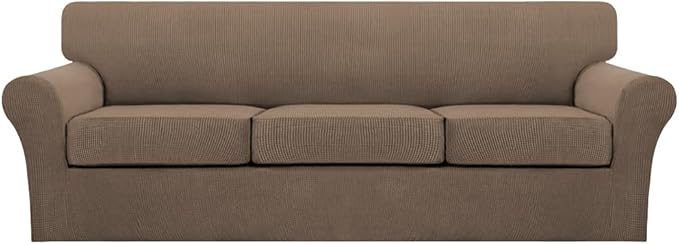 Turquoize 4 Piece Sofa Covers for 3 Cushion Couch Sofa Slipcover Soft Couch by Turquoize