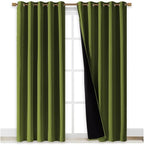 NICETOWN Full Shade Curtain Panels, 62 x 84 inch, Olive Green, Pair of Energy - Image 2