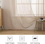 MIULEE 2 Panels Solid Color Sheer Window Curtains Elegant Window Voile - Image 4