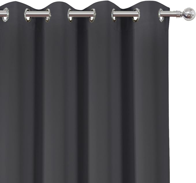 LEMOMO Dark Grey Thermal Blackout Curtains/52 x 45 Inch/Set of 2 Panels Room - Image 6
