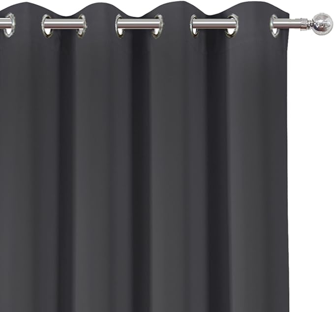 LEMOMO Dark Grey Blackout Curtains 52 x 63 Inch Length/Set of 2 Curtain - Image 6