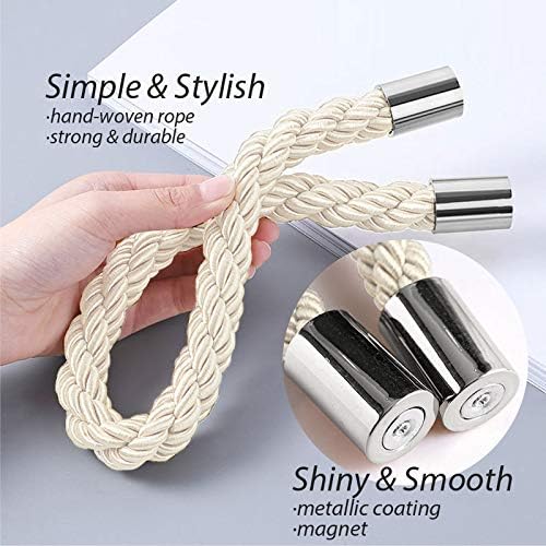 NICEEC 4 Pack Strong Magnetic Curtain Tiebacks Modern Simple Style Drape Tie - Image 3