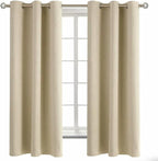 BGment Beige Room Darkening Curtains 63 Inches Long 2 Panels Set, Sunlight by BGment