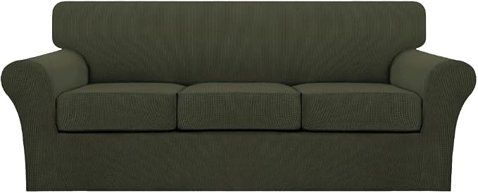 Turquoize 4 Piece Sofa Covers for 3 Cushion Couch Sofa Slipcover Soft Couch by Turquoize