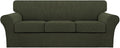 Turquoize 4 Piece Sofa Covers for 3 Cushion Couch Sofa Slipcover Soft Couch by Turquoize