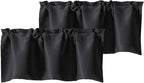 Chyhomenyc Black Valances for Window, Room Darkening Short Curtains for Kitchen by Chyhomenyc