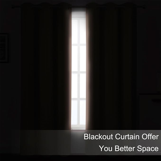 LEMOMO Blush Thermal Blackout Curtains/42 x 72 Inch/Set of 2 Panels Room - Image 3