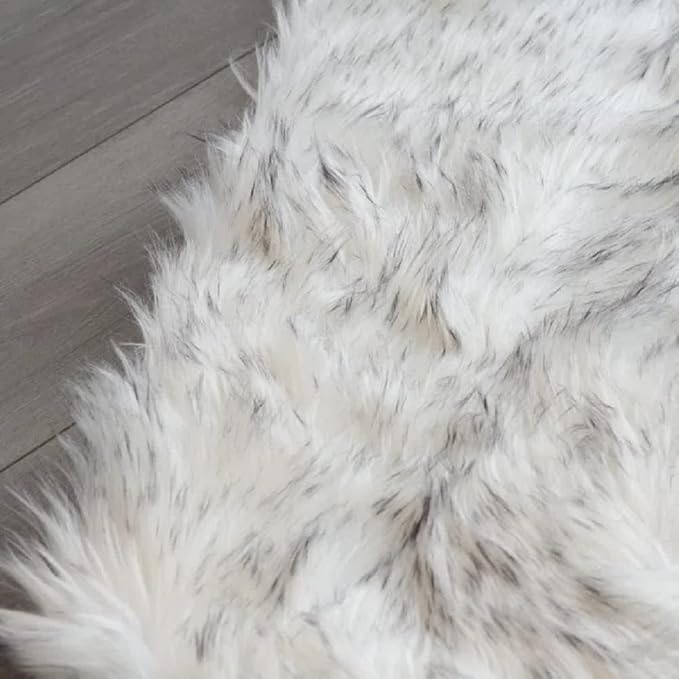 ORINOVA Grey and White Plush Shag Washable Rugs - Image 6