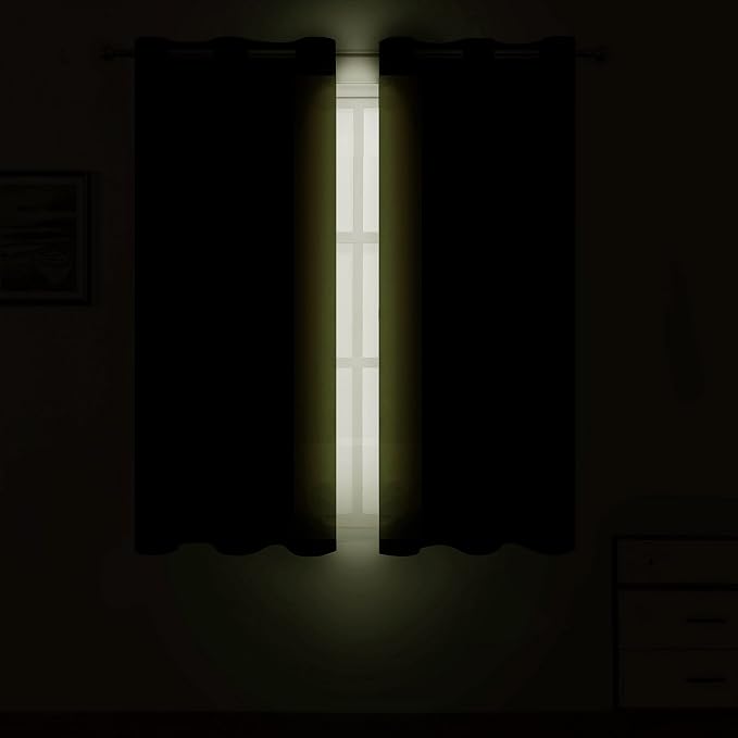 LEMOMO Olive Green Thermal Blackout Curtains/52 x 54 Inch/Set of 2 Panels Room - Image 3