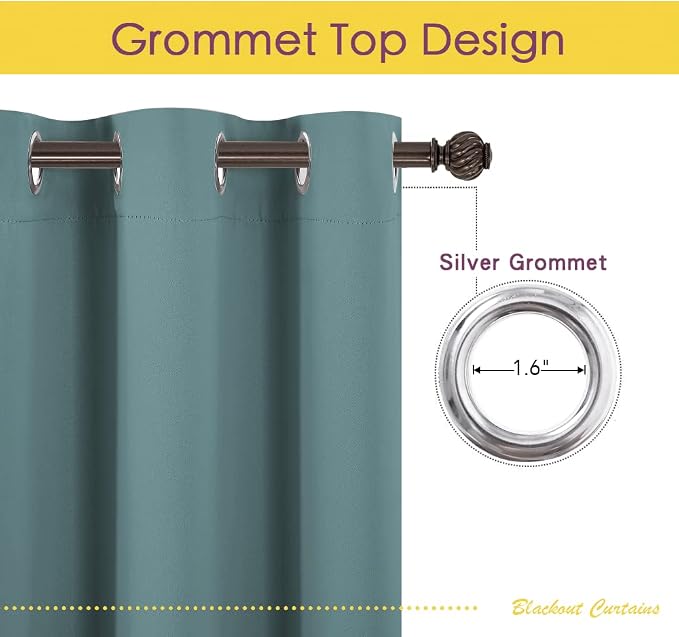 NICETOWN Modern Blackout Curtains Noise Reducing, 2 Panels, W34 x L40 -Inch - Image 3