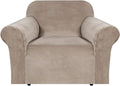 H.VERSAILTEX Stretch Velvet Armchair Cover Couch Covers 1 Cushion Chair by HVERSAILTEX