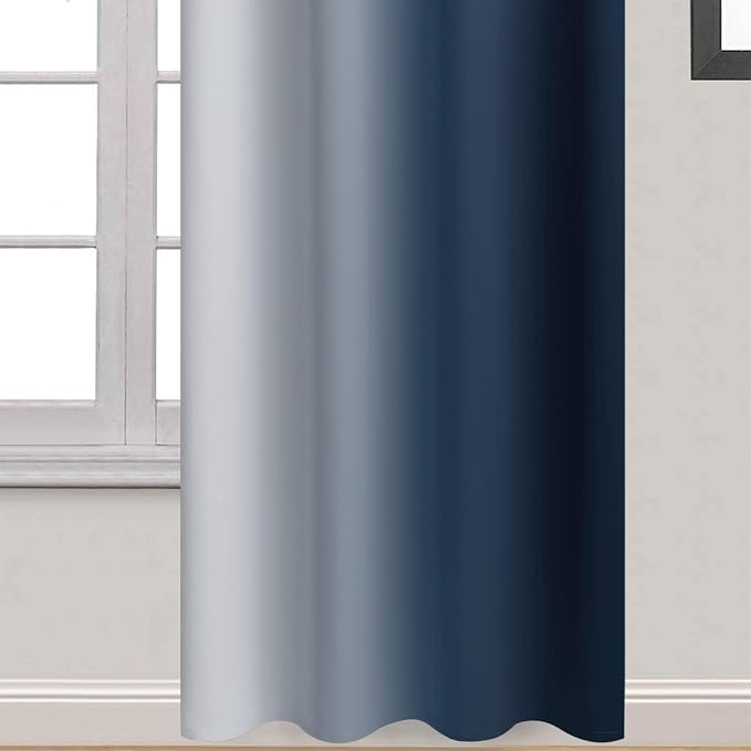 Yakamok Room Darkening Ombre Curtains 90 Inch Length, Light Blocking Grommet - Image 4