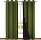 NICETOWN Olive Green Full Shade Curtain Panels, Olive Green, Pair of Thermal by NICETOWN