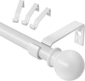 White Curtain Rods for Windows 48 to 84, Adjustable Curtain Rod Set by ATUHOLA