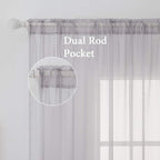 MIULEE 2 Panels Solid Color Sheer Window Curtains Elegant Window Voile - Image 2