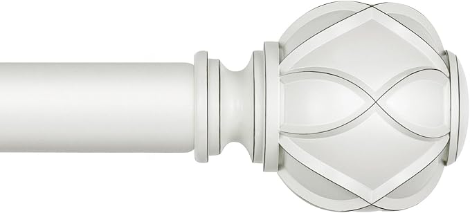 KAMANINA 1 Inch Extra Long Curtain Rod 140 to 195 Inches White Heavy Duty by KAMANINA