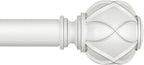 KAMANINA 1 Inch Extra Long Curtain Rod 140 to 195 Inches White Heavy Duty by KAMANINA