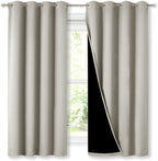 NICETOWN Natural 100% Blackout Lined Curtains, 2 Thick Layers Completely by NICETOWN