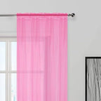 SpaceDresser Basic Rod Pocket Sheer Voile Window Curtain Panels Pink 1 Pair 2 - Image 3