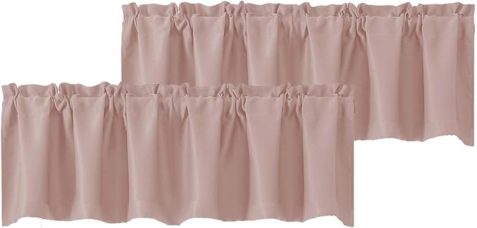 Chyhomenyc Blush Pink Valances for Window, Room Darkening Short Curtains for by Chyhomenyc