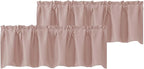 Chyhomenyc Blush Pink Valances for Window, Room Darkening Short Curtains for by Chyhomenyc
