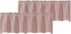 Chyhomenyc Blush Pink Valances for Windows, Short Window Valance Curtains for by Chyhomenyc