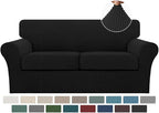 Turquoize 3 Piece Sofa Covers For 2 Cushion Couch Sofa Slipcover Soft Couch by Turquoize