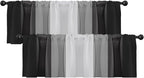 Emvency 2 Pack Valances Window Treatments, Striped Geometric Modern Minimalist by Emvency